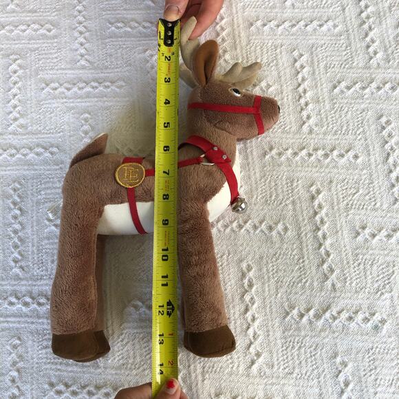 Hallmark Polar Express Reindeer Plush 13.5" Bell Harness Christmas Décor - Picture 12 of 13